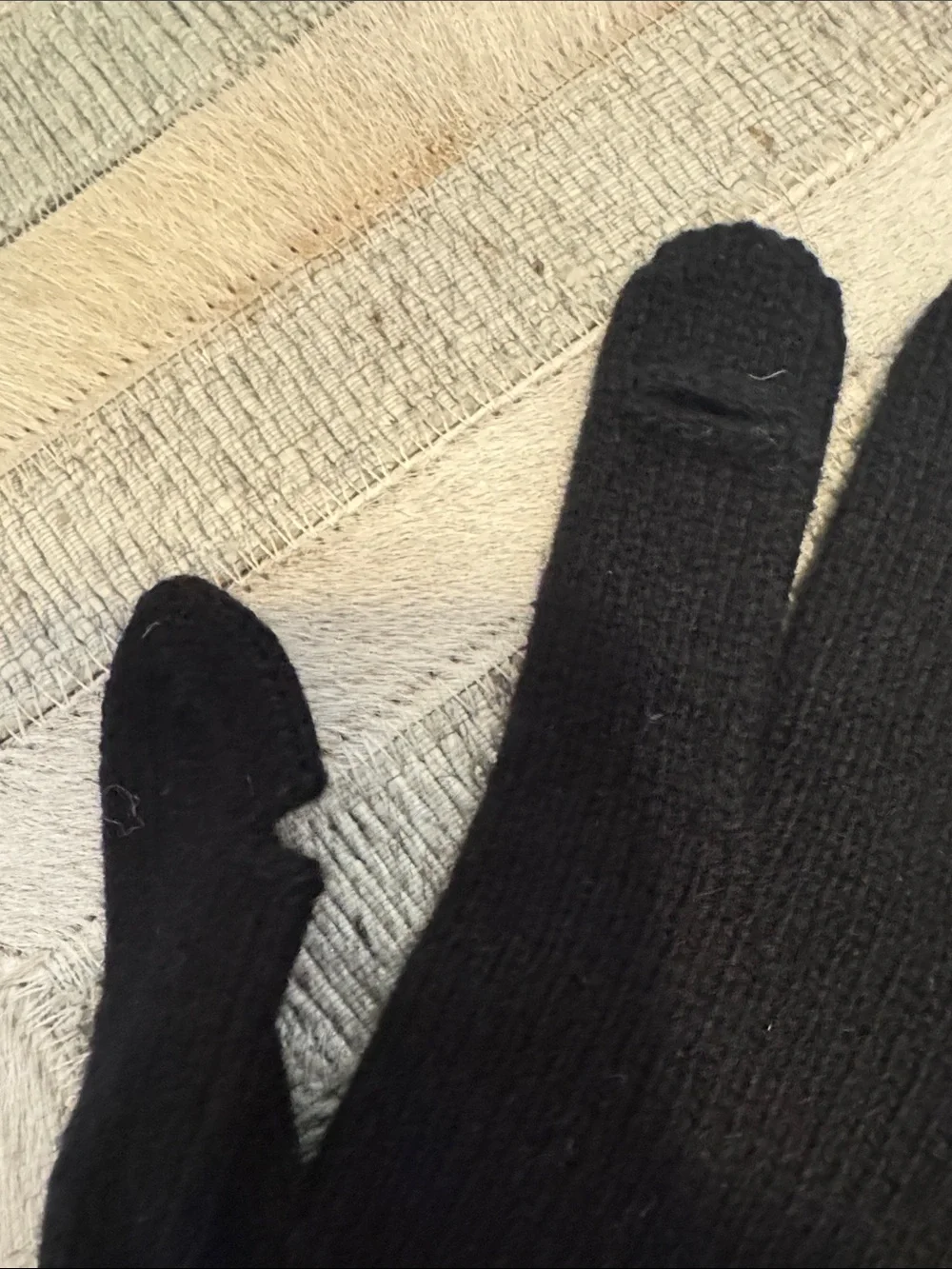 J. Crew Women’s Black Knit Gloves with Button Cuff Detail